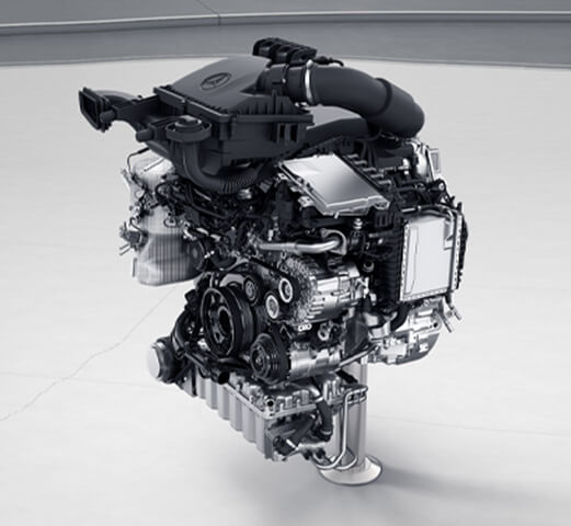 The Mercedes-Benz Cargo Van diesel engine.