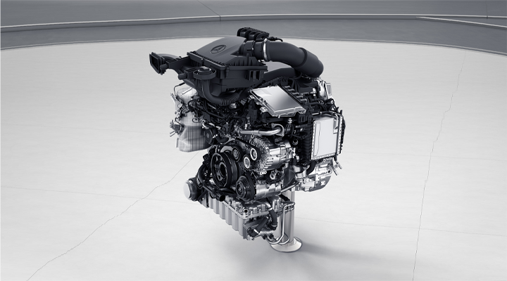 The 4-cylinder Mercedes-Benz Sprinter Van OM654 engine. 